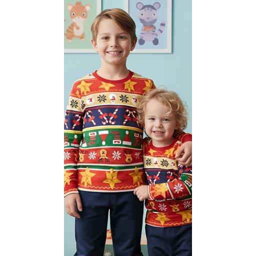 Блуза тънка райе с Коледни мотиви 1 (диг. печат)