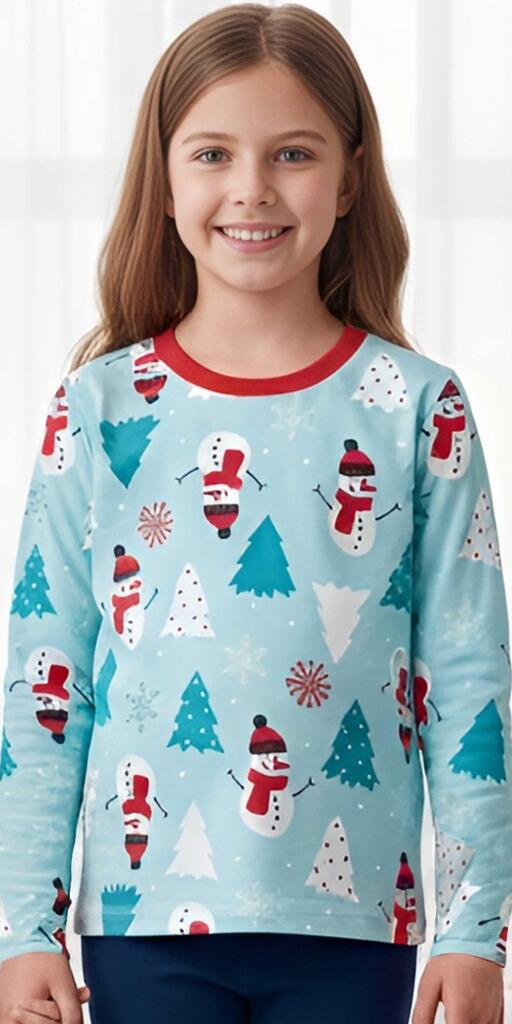 Блуза тънка райе с Коледни мотиви 3 (диг. печат)