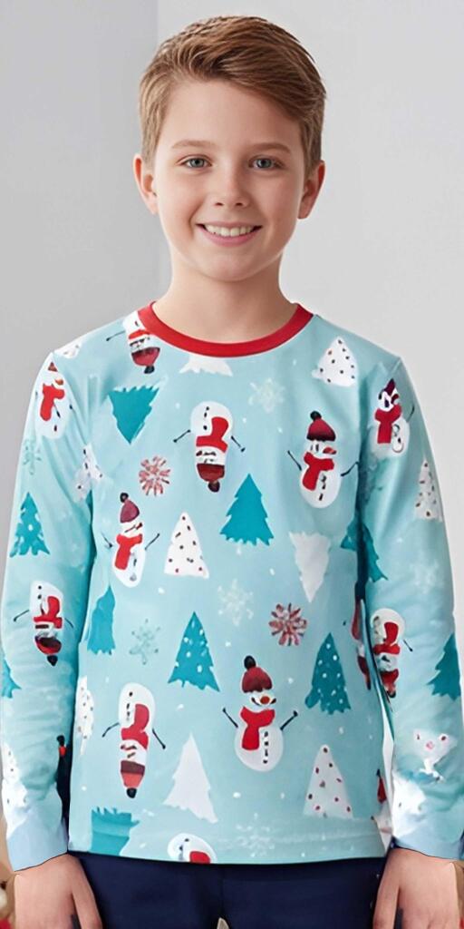 Блуза тънка райе с Коледни мотиви 3 (диг. печат)