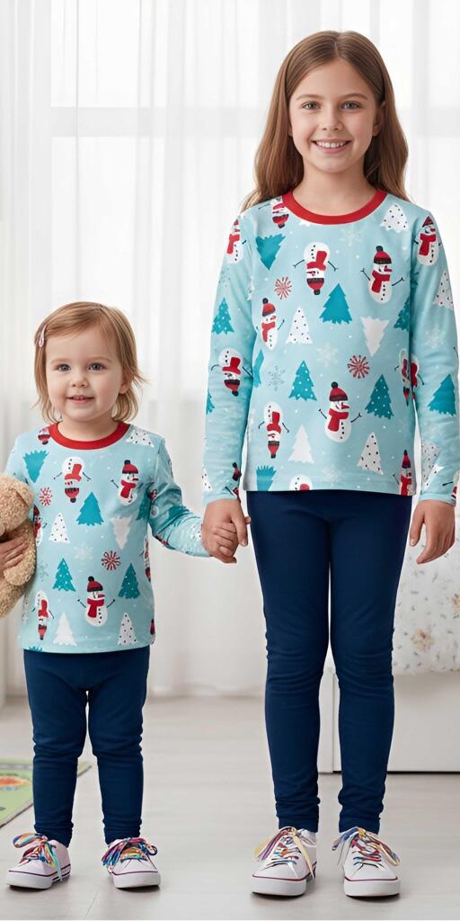 Комплект тънък 2 части (б/к) райе с Коледни мотиви 3 (диг. печат)