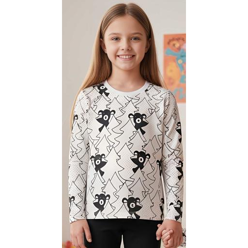 Блуза тънка Закачливо мече (диг. печат)