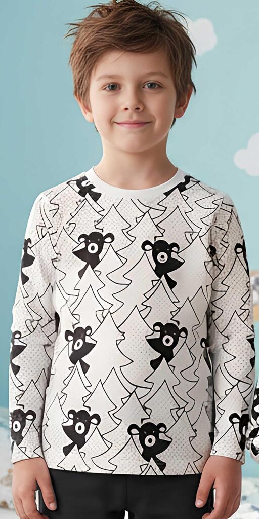 Блуза тънка Закачливо мече (диг. печат)