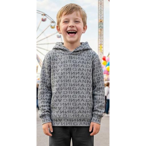 Удобна сива sweatshirt блуза с надписи, подходяща за ежедневна визия.