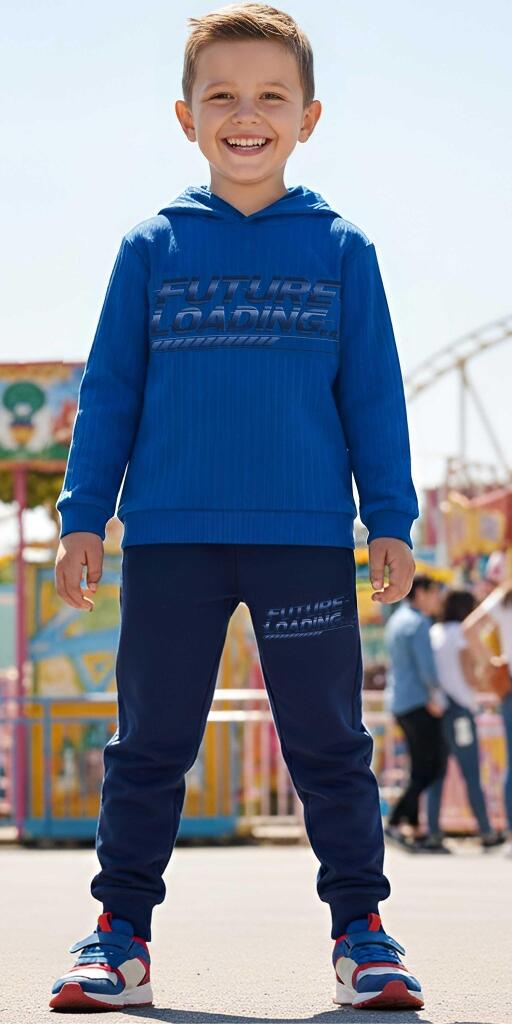 Комплект по-плътен 2 части (б.к/д) “Future Loading…” в синьо