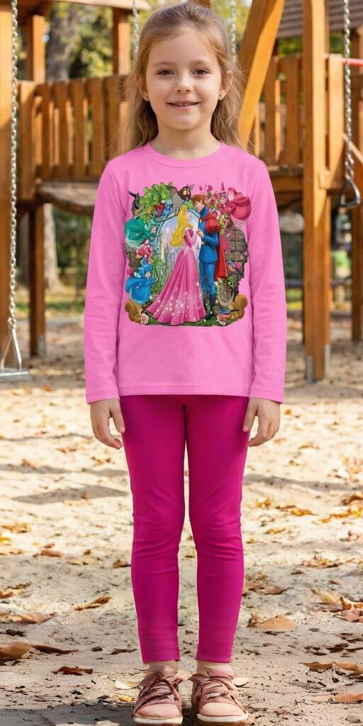 Комплект тънък 2 части (б/к) Спящата красавица в розово