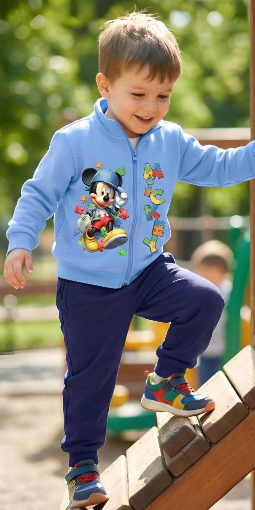 Комплект плътен 2 части (с/д) Мики Маус пъзел в синьо