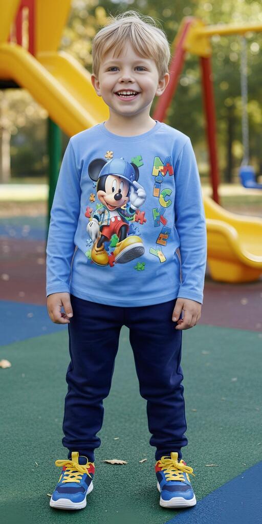 Комплект тънък 2 части (б/д) Мики Маус пъзел в синьо