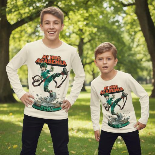 Блуза тънка "My Hero Academia" - DEKU в екрю