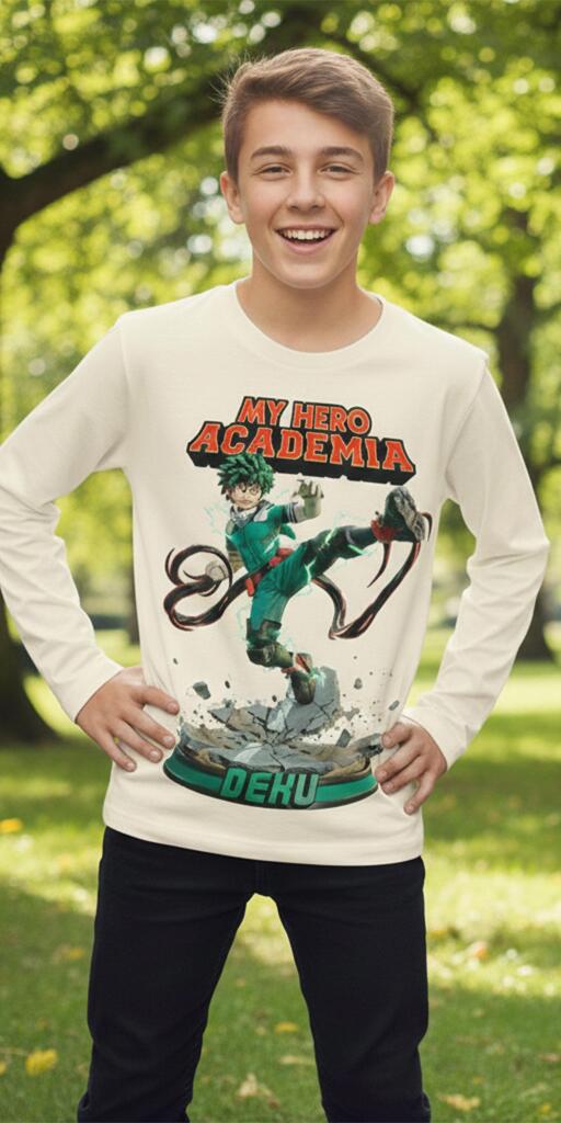 Блуза тънка "My Hero Academia" - DEKU в екрю