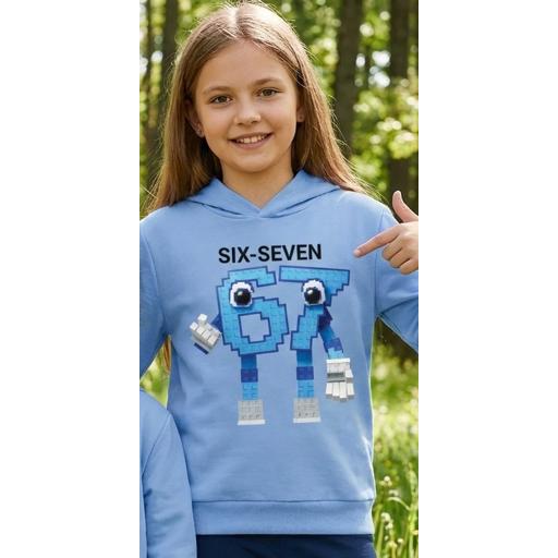 Блуза с качулка SIX SEVEN в синьо