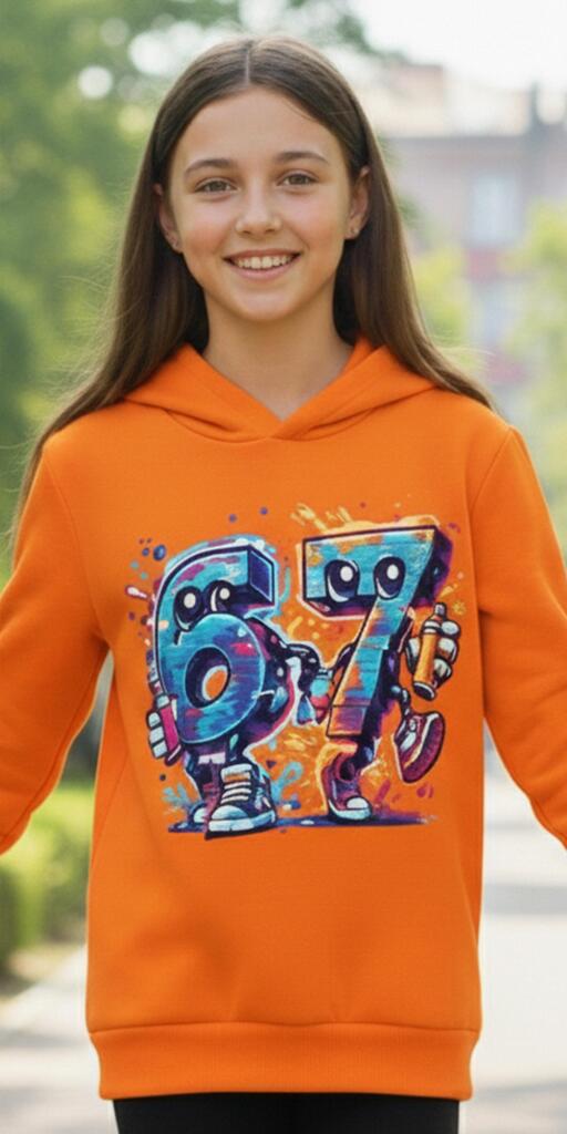 Блуза с качулка SIX SEVEN в оранжево