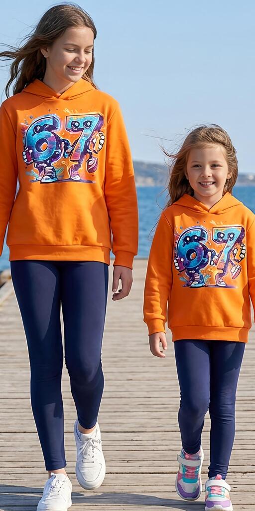 Комплект по-плътен 2 части (б.к./к.) SIX SEVEN в оранжево