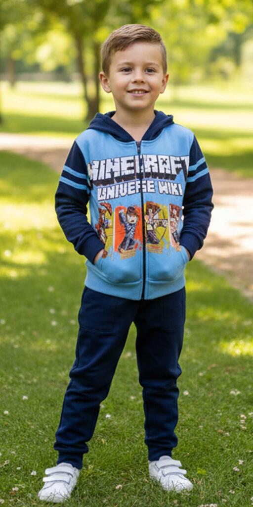 Комплект дебела вата 2 части (с/д) Майнкрафт в синьо