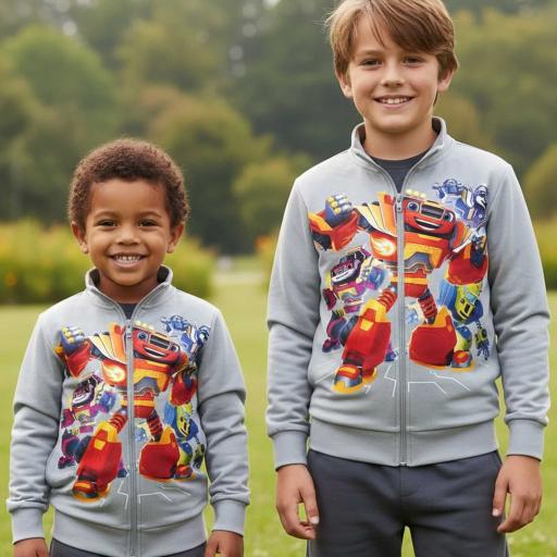 Суичър плътен Пламъчко в сиво