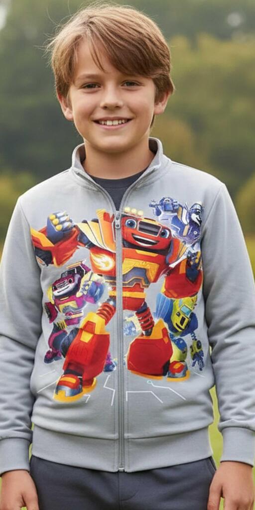 Суичър плътен Пламъчко в сиво