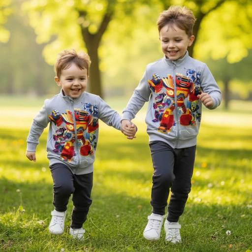 Комплект плътен 2 части (с/д) Пламъчко в сиво