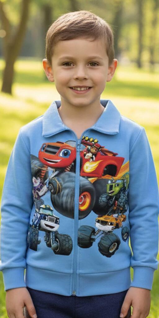 Суичър плътен Пламъчко в синьо