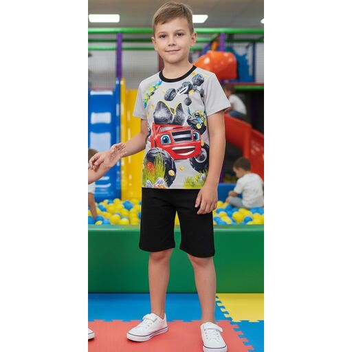 Комбинация 2 части (т/б) Пламъчко в сиво