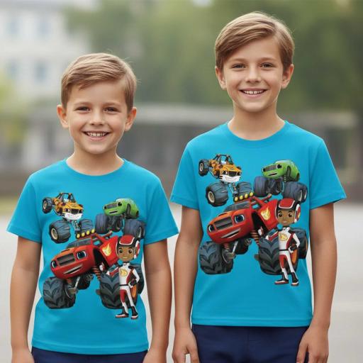 Тениска с Пламъчко в наситеносиньо