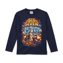 Детска тъмносиня блуза Six Seven с весели герои в движение