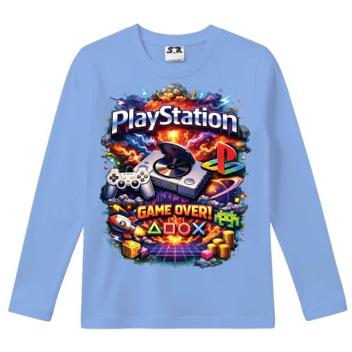 Блуза тънка PlayStation в синьо