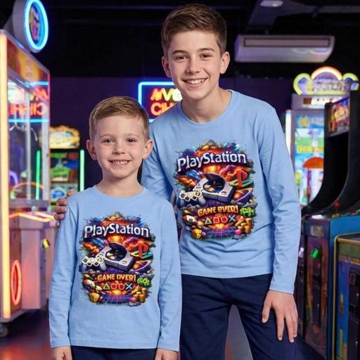 Блуза тънка PlayStation в синьо