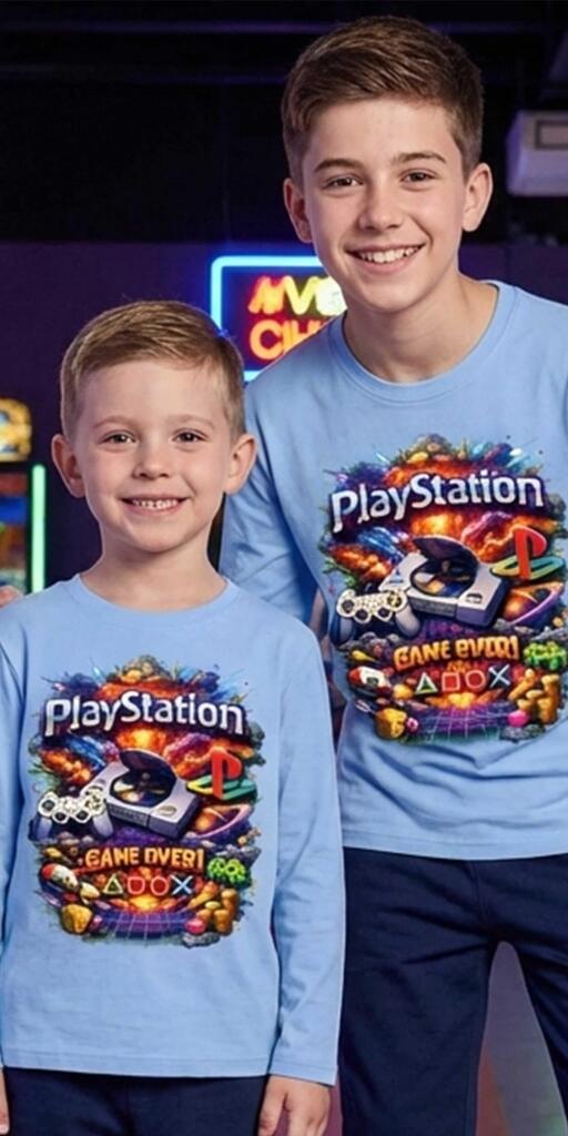 Блуза тънка PlayStation в синьо