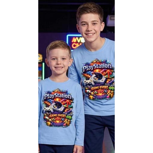 Блуза тънка PlayStation в синьо