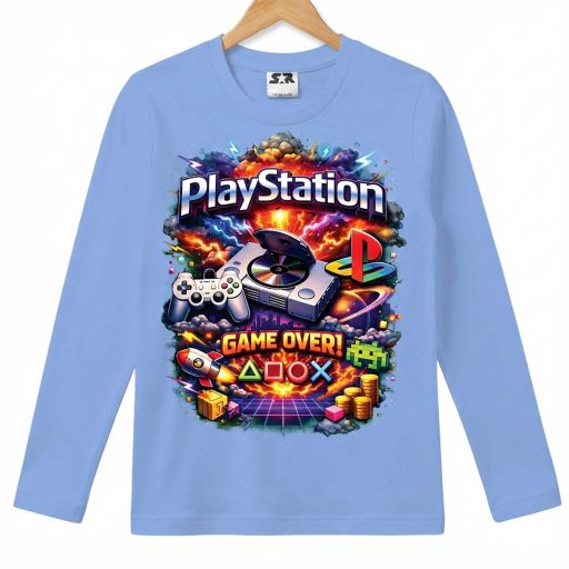 Блуза тънка PlayStation в синьо