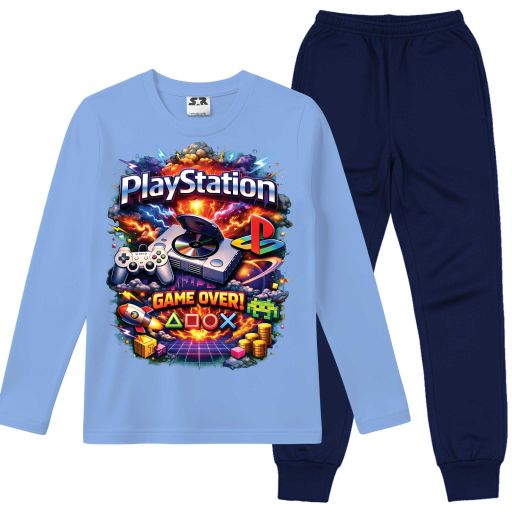 Комплект тънък 2 части (б/д) PlayStation в синьо
