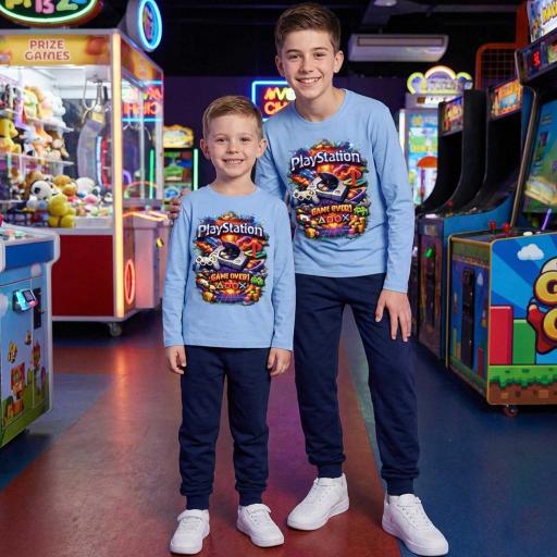 Комплект тънък 2 части (б/д) PlayStation в синьо