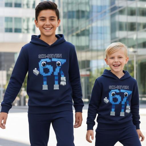 Блуза с качулка SIX SEVEN в синьо