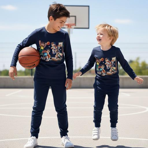 „Детски комплект Minecraft Basketball – блуза и тъмно долнище“