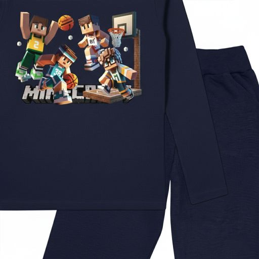 „Детски комплект Minecraft Basketball – блуза и тъмно долнище“