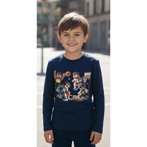 „Детска блуза Minecraft Basketball – с герои от играта и удобна кройка“