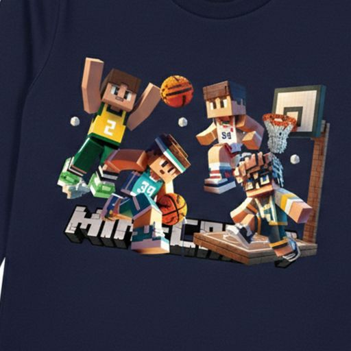 „Детска блуза Minecraft Basketball – с герои от играта и удобна кройка“