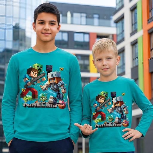 Блуза тънка Майнкрафт в морскосиньо