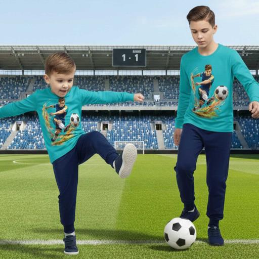 Комплект тънък 2 части (б/д) Футболист морскосиньо