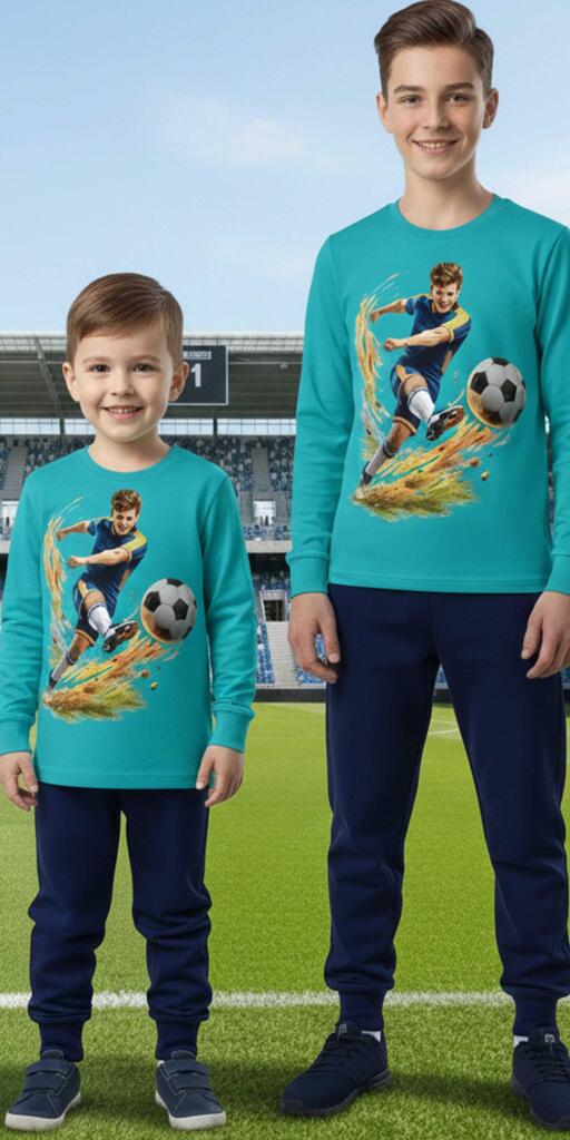 Комплект тънък 2 части (б/д) Футболист морскосиньо