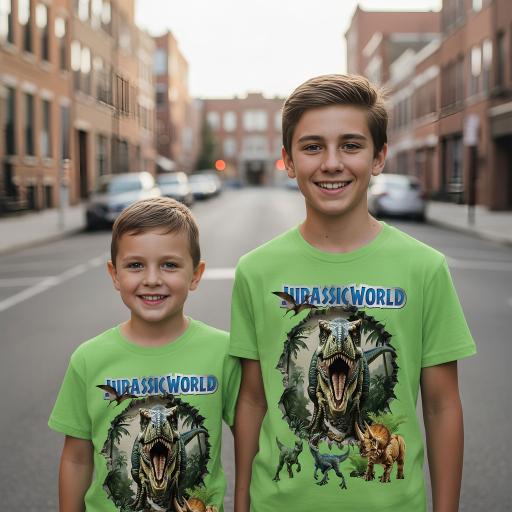 Тениска Джурасик свят в зелено