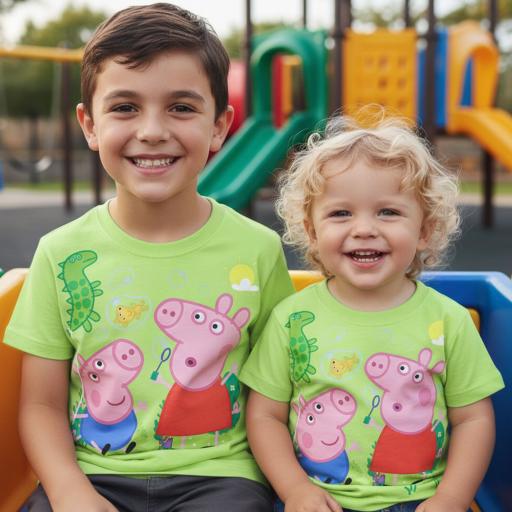 Детска тениска Peppa Pig в резедав цвят