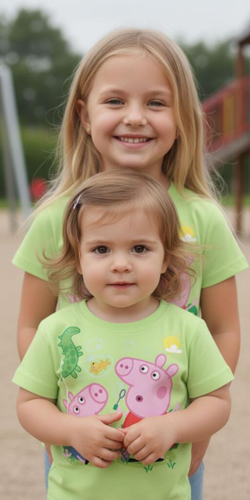 Тениска Пепа и Джордж весели балончета в резеда