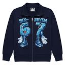 Детски тъмносин суичър с цип Six Seven