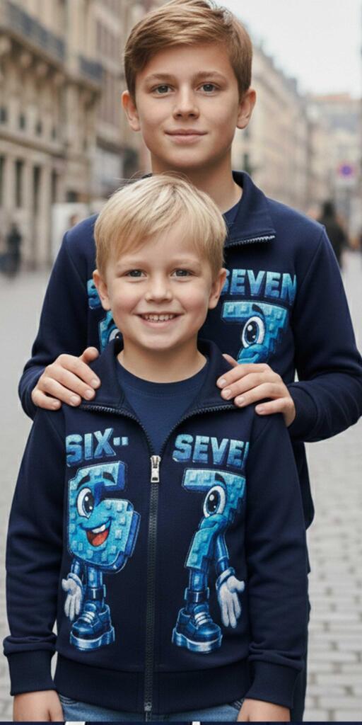 Суичър плътен SIX SEVEN в черно