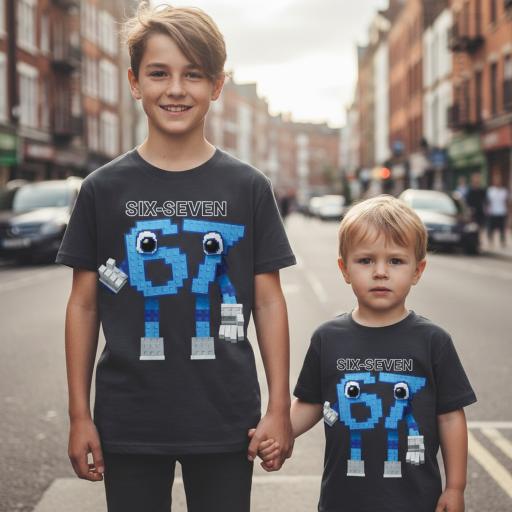 Детска тъмносива тениска Six Seven