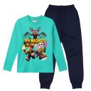 Детски комплект ментова блуза и тъмно долнище