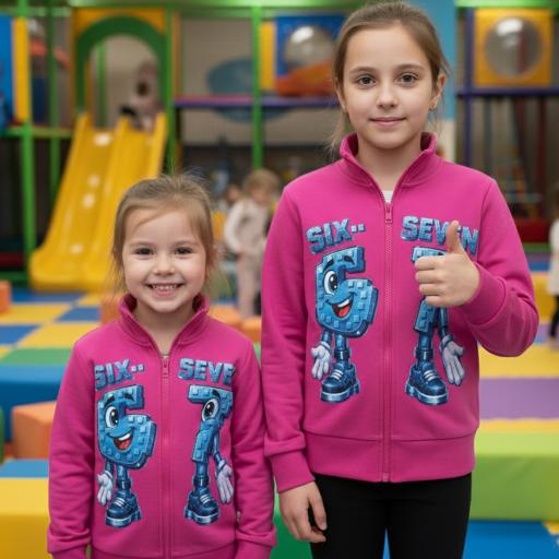 Детски цикламен суичър Six Seven