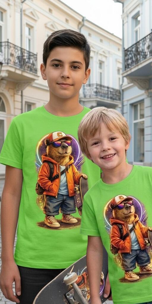 Тениска Skate Капибара в зелено