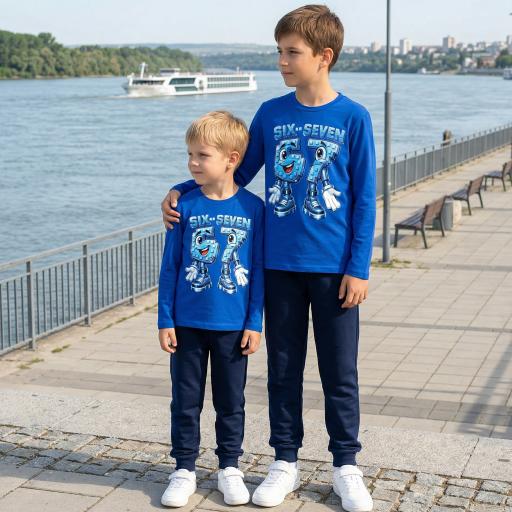 Комплект тънък 2 части (б/д) SIX SEVEN тъмносиньо