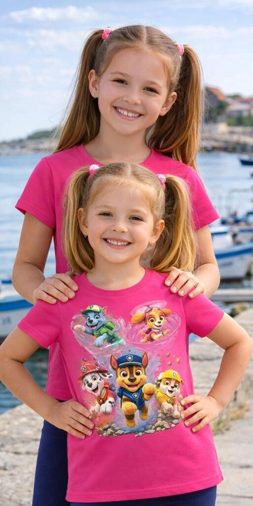 Тениска Пес Патрул – Малки герои в циклама